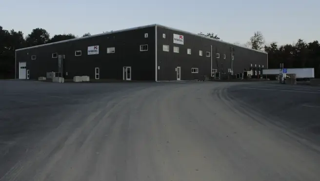 Outside of a commercial facility.